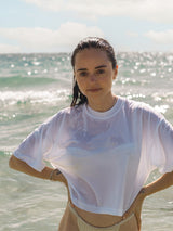 Pilates organic cotton crop tee