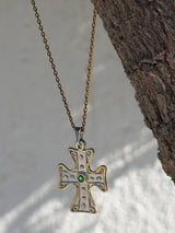 Emerald Cross Necklace