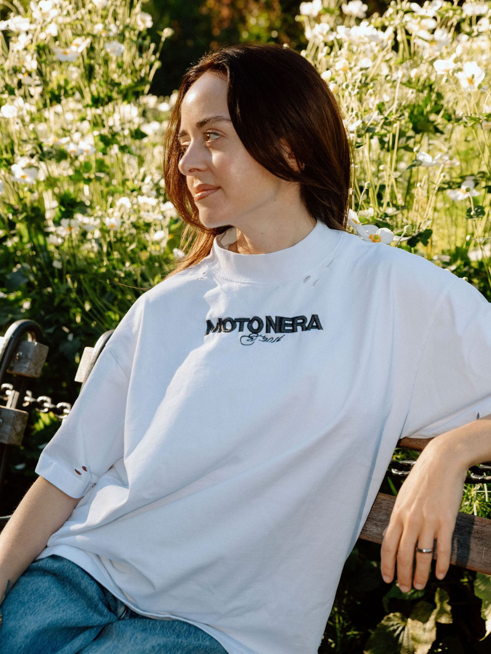Never Stressed Distressed Cotton T-shirt